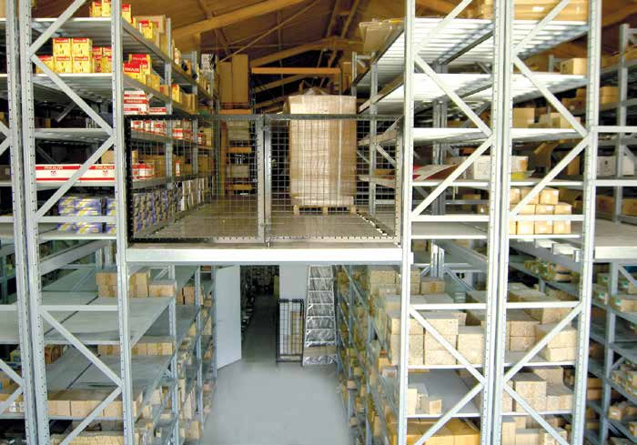 metal shelves and shop shelves in a retail store in Cyprus